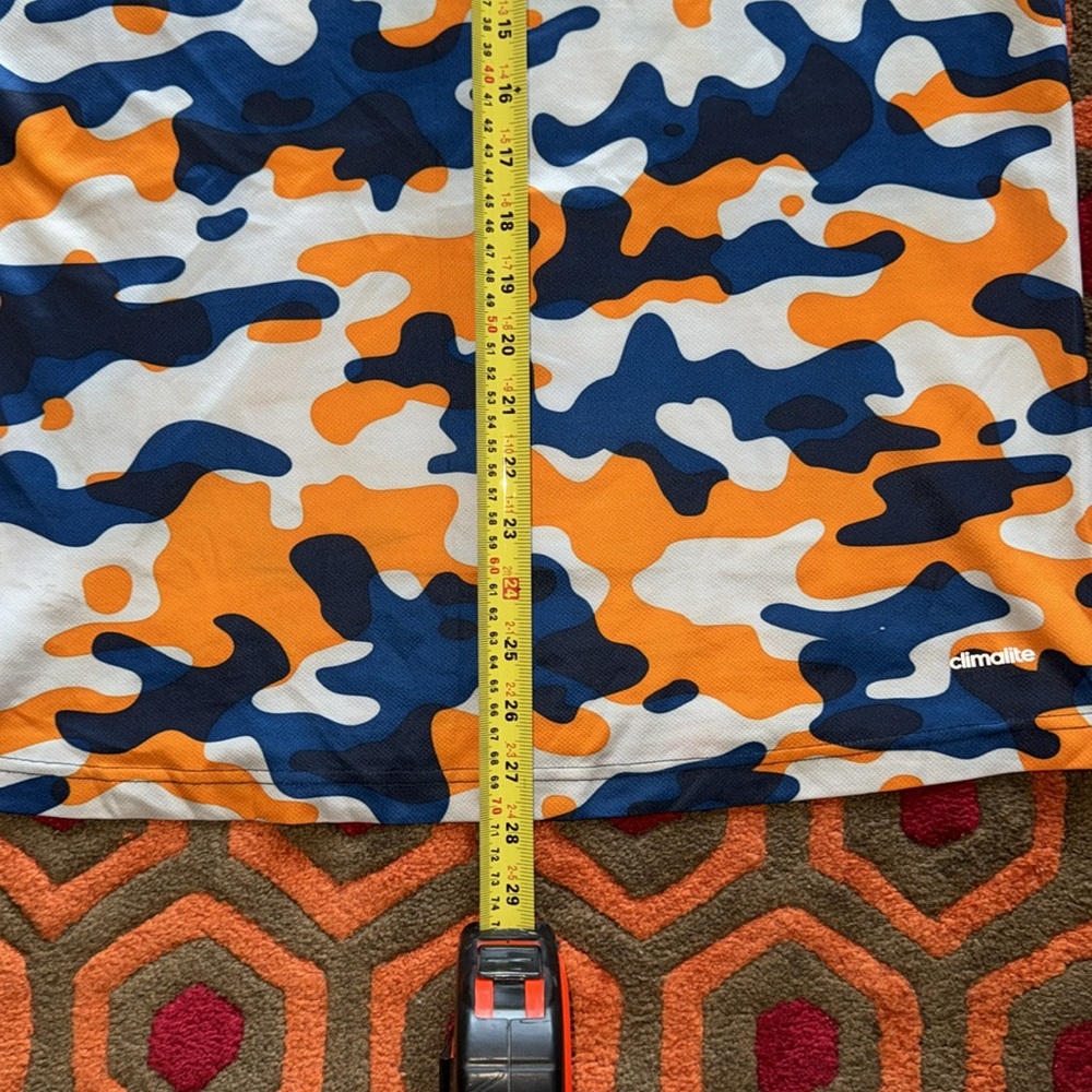 Adidas Orange and Blue Camouflage Tee Shirt Men's Medium Camo - Picture 6 of 6